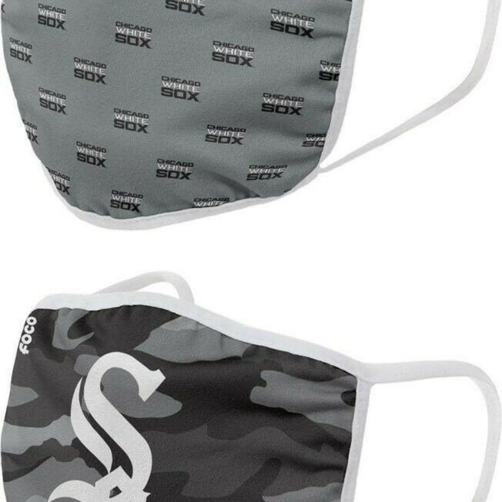 Chicago White Sox Face Mask Washable Reusable 2 Pack Adj Official by Foco NEW